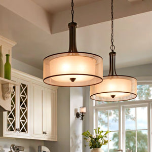 Sleek Contemporary Double Shade Bronze Pendant Light | Lighting Collective | Elstead