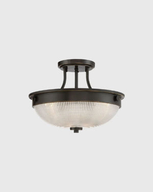 Hamptons Glass Bronze Dome Ceiling Light