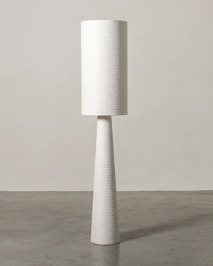 Handloom Cotton Floor Lamp | White | Lighting Collective 