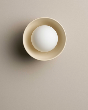 Handmade Ceramic Bowl Wall Sconce | Bone
