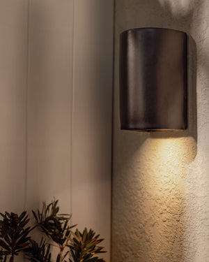 Handmade Exterior Shimmering Ceramic Wall Light | Slate | Lighting Collective