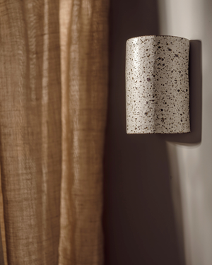 Handmade Speckled Ceramic Wall Light | Dusk Side Light Off