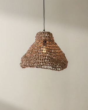 Handwoven Paper Rope Bell Pendant