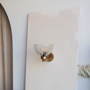 Floral Art Deco Wall Light | Brass