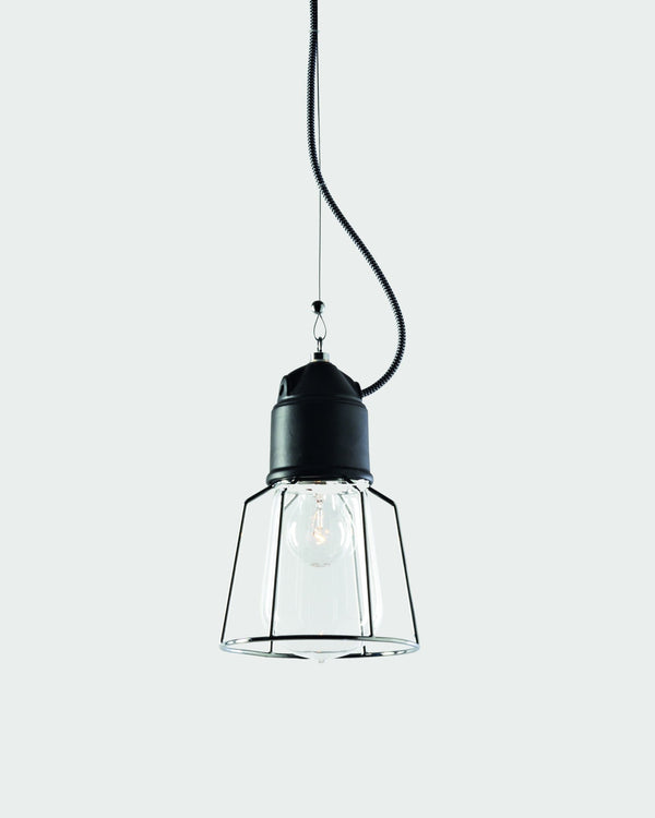 Italian Caged Glass Pendant Light