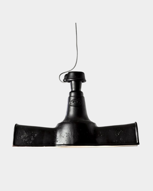 Italian Industrial Black Oblong Pendant Light