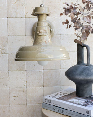 Italian Industrial Ceramic Wall Light