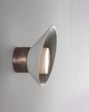 Italian Industrial Wall Light Stone 81 Copper Patina