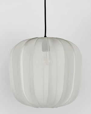 Ivory Chiffon Lantern Pendant Light Off Medium