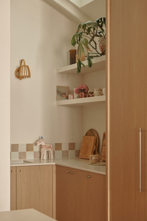 Natural Bamboo Curved Wall Light Kimmy Hogan Pantry