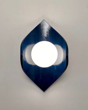 Curved Diamond Ceramic Wall Light | Stingry | Deep Blue