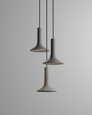Concrete Sculptural Swirl Pendant | Bentu