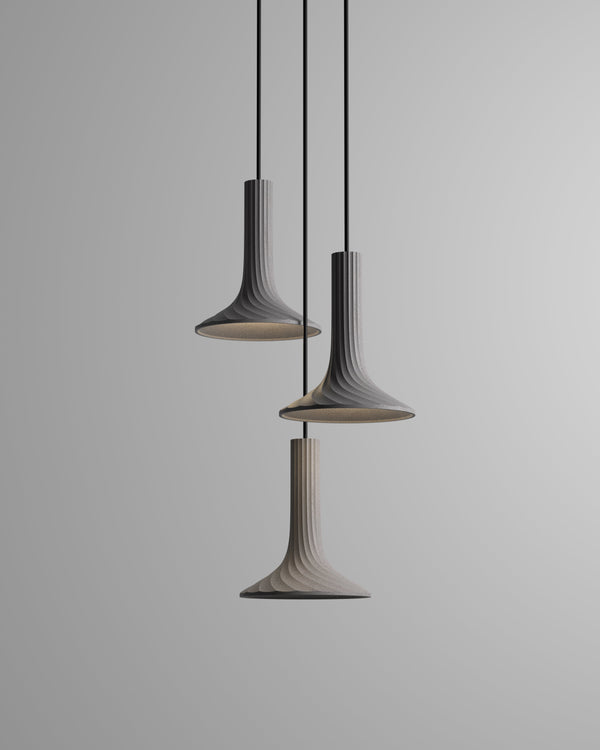 Concrete Sculptural Swirl Pendant | Bentu
