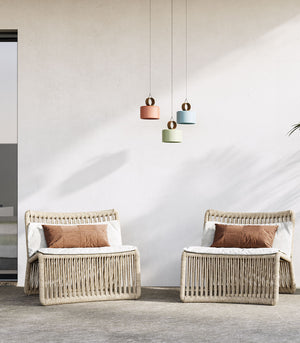 Leather & Ceramic Pastel Pendant