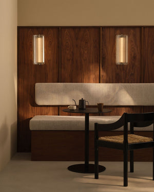 Textured Reeded Glass Column Wall Light