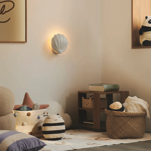 Matte Metal Modern Shell Wall Light | Lighting Collective | white finish in children’s room