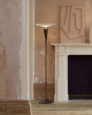 Mid-Century Alabaster and Brass Floor Lamp