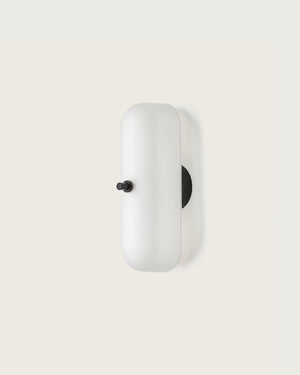 Minimalist Opal Oval Wall Light Black