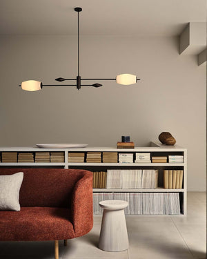 Modern Brass Balanced Arm Chandelier