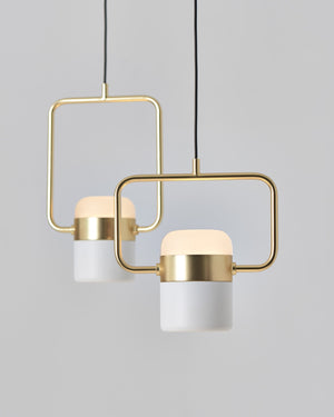 Modern Concrete and Brass Pendant Light