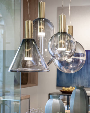 Mouth-Blown Crystal Cone Pendant | Phenomena