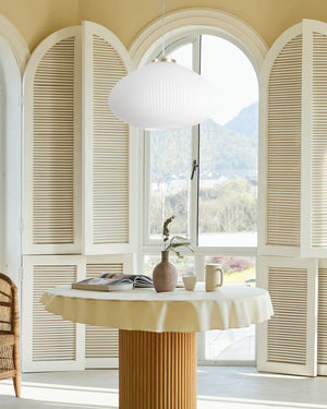 Opal White Textured Glass Pendant