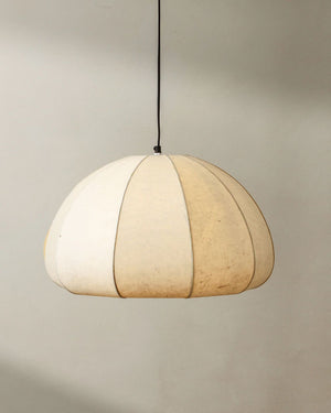 Organic Semi-Sheer Bell Paper Pendant | Cream Japandi Pendant | Lighting Collective 