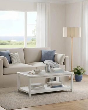 Pleated Shade & Wooden Floor Lamp