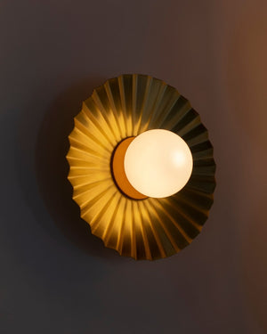 Pleated Brass Wall Sconce | Frillneck