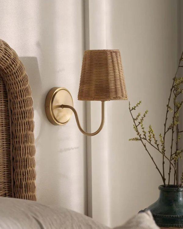 Rattan Shade Wall Light