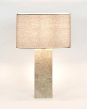 Rectangular Travertine Table Lamp