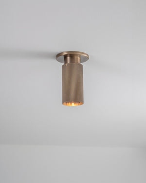 Reeded Metal Ceiling Light | Antique Brass | Lighting Collective