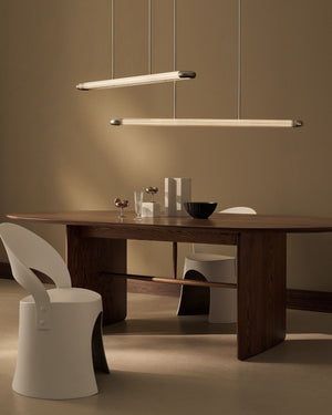 Single Reeded Glass Linear Pendant | Dining Room | Lighting Collective