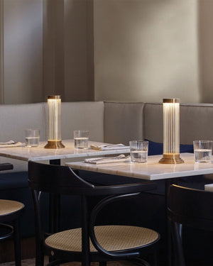 Reeded Glass Table Lamp