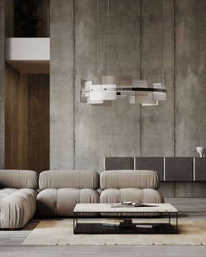Ribbed Satin Glass Plated Chandelier | Lighting Collective