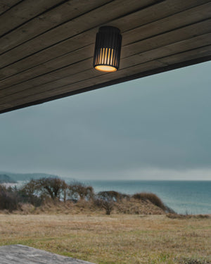 Ribbed Aluminium Cylindrical Ceiling Light Lighting Collective exterior