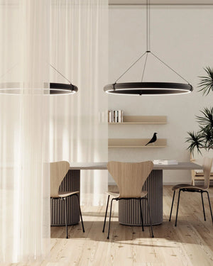 Ribbed Circular Feature Pendant | Dining Room 