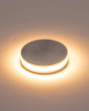 Round LED Deck Light | Stainless Steel | Light On