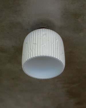 Rounded Ribbed Concrete Ceiling Light