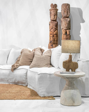 Sculptural Organic Timber Table Lamp | Sura | Lighting Collective | Table Lamp in Living Room on Side Table