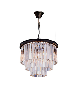 Bronze Crystal Drop Chandelier