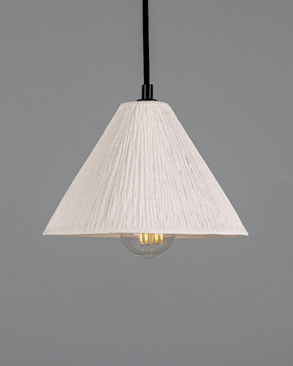 Short Ceramic Grooved Pendant
