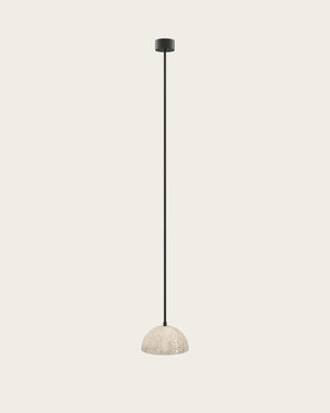 Simple Contemporary Travertine Dome Pendant