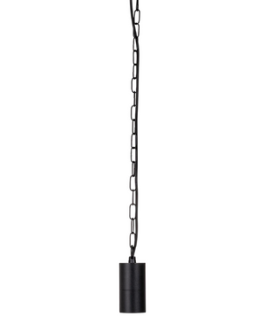 Exterior Black pendant light with chain on a white background