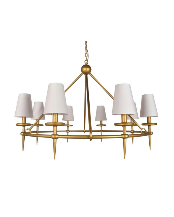 Sleek Brushed Gold Chandelier
