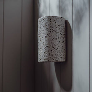 Exterior Speckled Ceramic Wall Light | Dusk