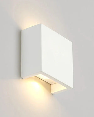 Square Plaster Up Down Wall Sconce