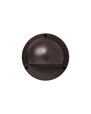 Surface Mounted Eyelid Step Light | Antique Brass | Front View