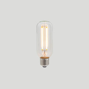 Vintage-style light bulb on a white background