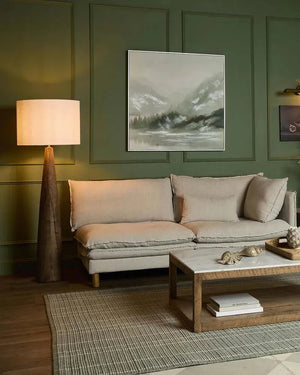 Tall Conical Mango Wood Floor Lamp